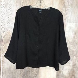 Eileen Fisher V Neck Button Front Jacket S